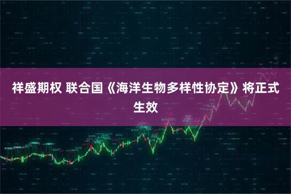 祥盛期权 联合国《海洋生物多样性协定》将正式生效