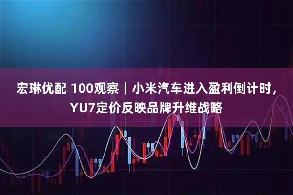 宏琳优配 100观察｜小米汽车进入盈利倒计时，YU7定价反映品牌升维战略